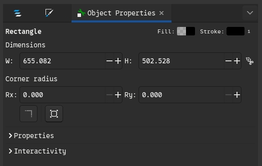 Screenshot showing the Object Properties menu